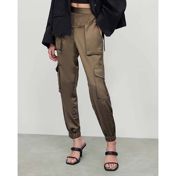 Allsaints Australia Womens Astarte High-Rise Cargo Pants Olive Green AU03-532